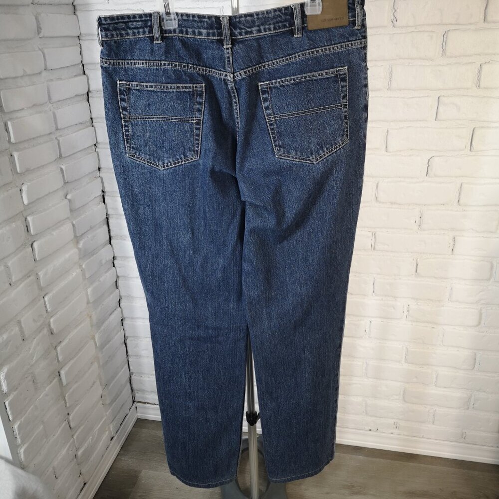 Denver Hayes Flextech Men's Size 38 Medium Wash Relaxed Tapered Leg Blue Jeans - Picture 2 of 15